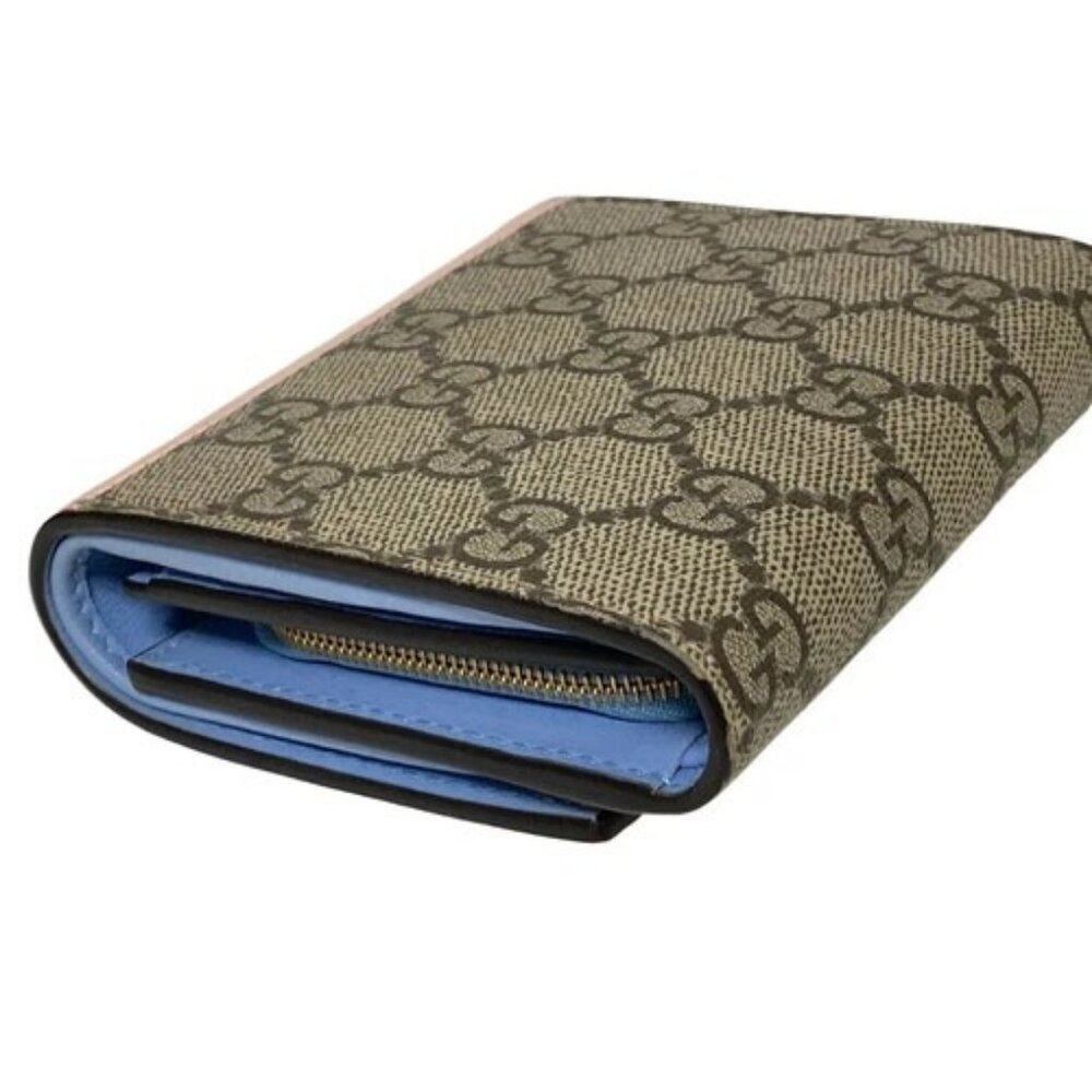 GUCCI Double G medium wallet 790062 Light Pink Dark Brown Multi Leather PVC - - Picture 10 of 10